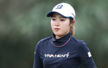 Dec 11, 2020; Houston, Texas, USA; Ayaka Furue walks the third hole green during the second round of the U.S. Women's Open golf tournament at Champions Golf Club. Mandatory Credit: Thomas Shea-USA TODAY Sports