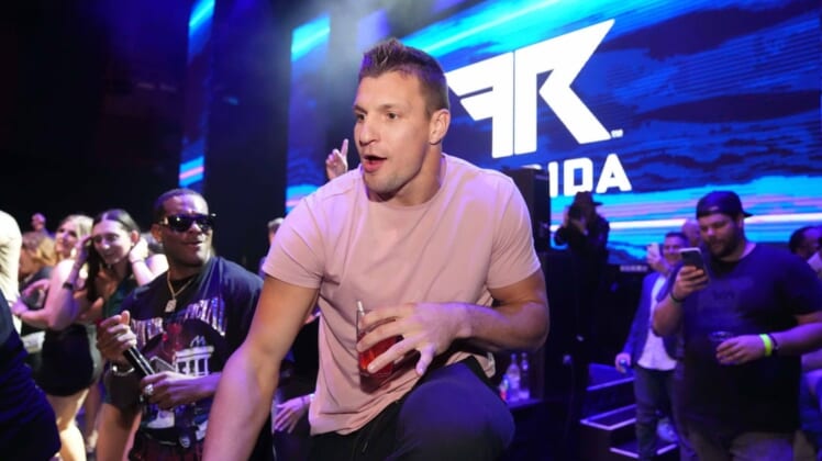 Feb 11, 2022; Los Angeles, CA, USA; Rob Gronkowski during the NFL Alumni Legends Party at Avalon Hollywood. Mandatory Credit: Kirby Lee-USA TODAY Sports
