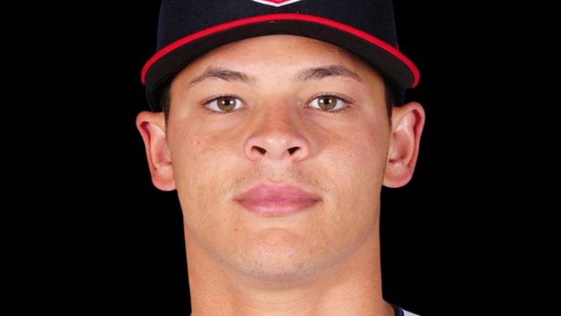 Mar 22, 2022; USA; Cleveland Guardians Tobias Myers poses for a 2022 MLB portrait. Mandatory Credit: MLB photos via USA TODAY Sports