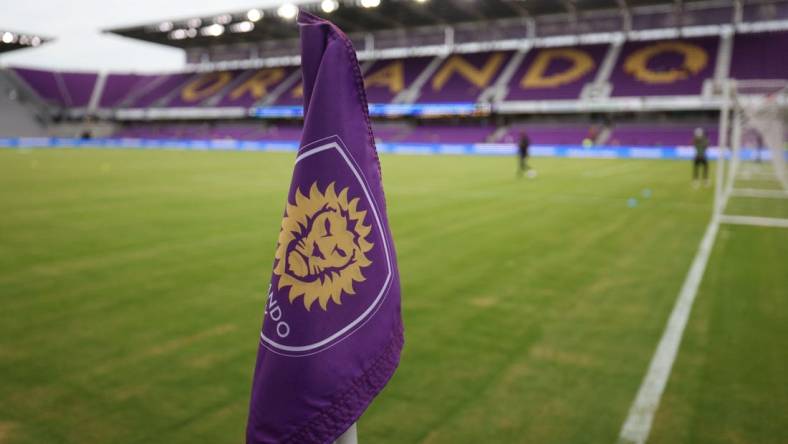 Jun 18, 2022; Orlando, Florida, USA;  A general view of the stadium before the start of a match featuring the Houston Dynamo and Orlando City at Exploria Stadium. Mandatory Credit: Nathan Ray Seebeck-USA TODAY Sports