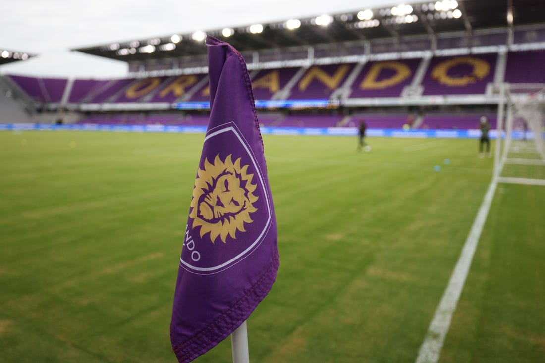 Jun 18, 2022; Orlando, Florida, USA;  A general view of the stadium before the start of a match featuring the Houston Dynamo and Orlando City at Exploria Stadium. Mandatory Credit: Nathan Ray Seebeck-USA TODAY Sports