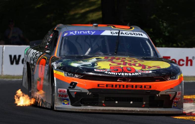 Jul 2, 2022; Elkhart Lake, Wisconsin, USA; Xfinity Series driver Noah Gragson (9) during the Henry 180 at Road America. Mandatory Credit: Mike Dinovo-USA TODAY Sports