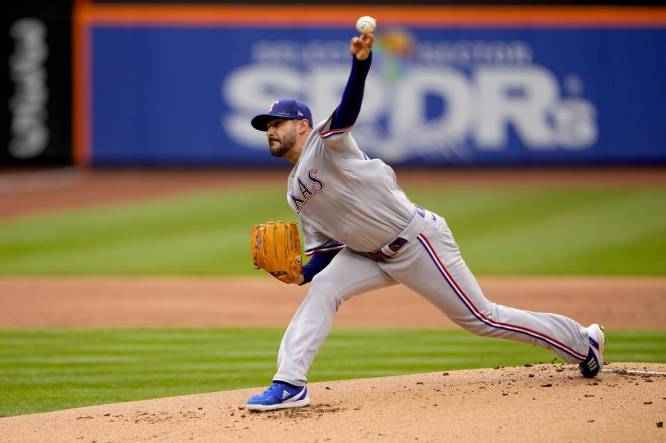 Texas Rangers starting pitcher Martin Perez (54) during the MLB