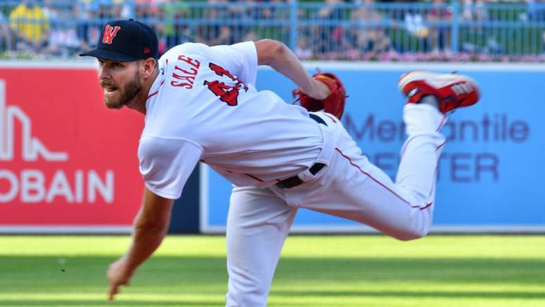 Boston Red Sox ace Chris Sale takes the pitcher's mound at Polar Park for a rehab start for the WooSox on Wednesday.

Spt Woosox Sale6 0707