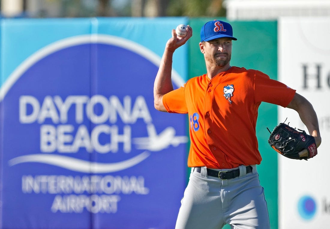 Jacob deGrom makes a rehab start during a game with the Daytona Tortugas in Daytona Beach, Friday, July 8, 2022.

Degrom Daytona13