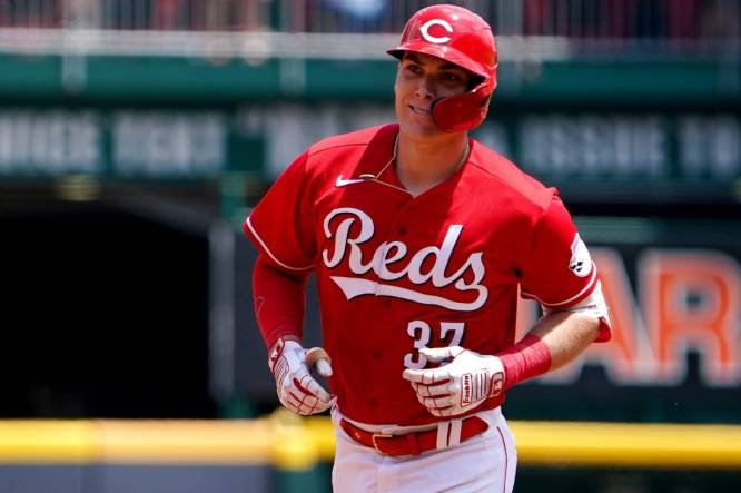 This is a 2022 photo of Tyler Stephenson of the Cincinnati Reds