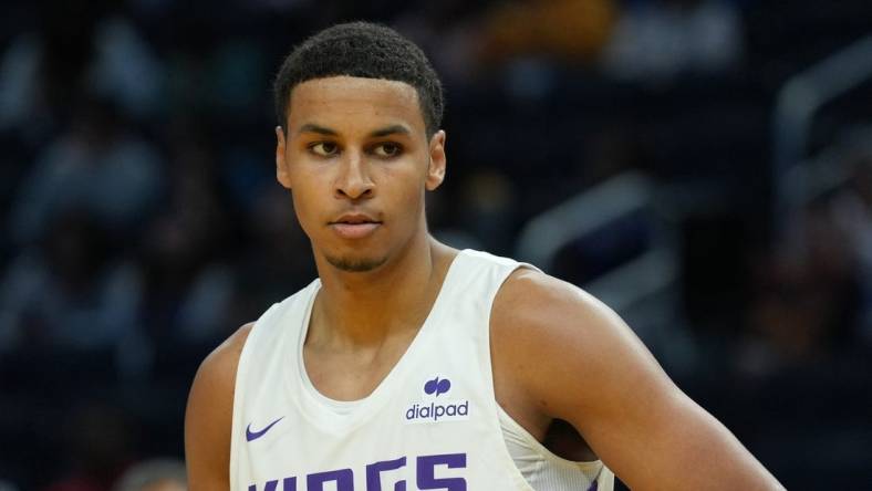 Jul 3, 2022; San Francisco, CA, USA; Sacramento Kings forward Keegan Murray (13) during the third quarter against the Miami Heat at the California Summer League at Chase Center. Mandatory Credit: Darren Yamashita-USA TODAY Sports