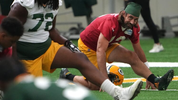 nfl training camps: aaron rodgers, green bay packers