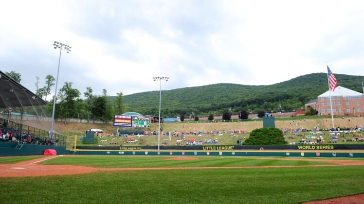 Aug 21, 2019; South Williamsport, PA, USA; A general view of the stadium during a weather delay in the game between the Asia-Pacific Region and Japan Region during the Little League World Series at Howard J. Lamade Stadium. Mandatory Credit: Evan Habeeb-USA TODAY Sports