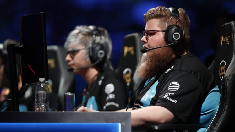 Aug 25, 2019; Detroit, MI, USA; Cloud9 player Tristan Stidam plays during the LCS Summer Finals event against Team Liquid at Little Caesars Arena. Mandatory Credit: Raj Mehta-USA TODAY Sports