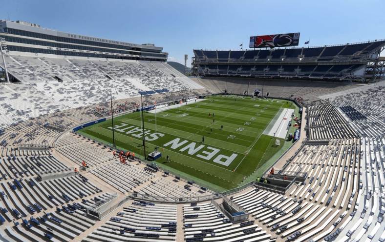 Sep 11, 2021; University Park, Pennsylvania, USA; A general view of Beaver Stadium prior to the game between the Ball State Cardinals and the Penn State Nittany Lions at Beaver Stadium. Mandatory Credit: Matthew OHaren-USA TODAY Sports