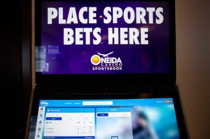 Interior of the newly renovated sports wagering lounge, Thursday, Feb. 10, 2022, at the Oneida Casino in Green Bay, Wis. Samantha Madar/USA TODAY NETWORK-Wisconsin

Gpg Oneida Sports Wagering Lounge 02102022 0007