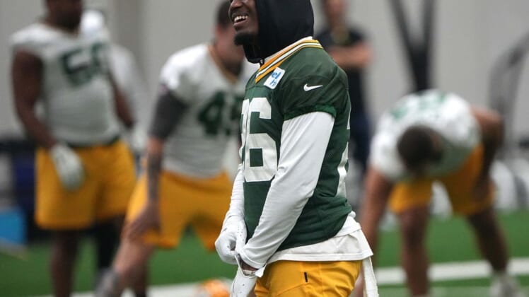 June 7, 2022; Green Bay, WI, USA; Darnell Savage (26) is shown during Green Bay Packers minicamp Tuesday, June 7, 2022 in Green Bay, Wis. Mandatory Credit: Mark Hoffman-USA TODAY Sports