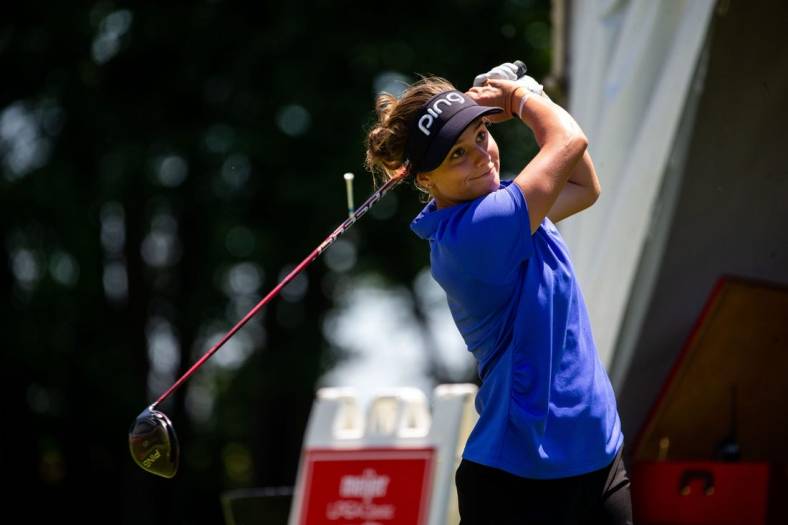 Amanda Doherty tees off during the first round of the Meijer LPGA Classic Thursday, June 16, 2022, at Blythefield Country Club in Belmont Michigan.

Meijer Lpga Classic 2022 31