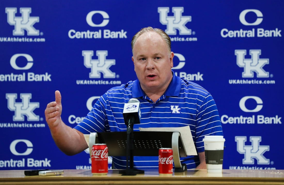 UK head football coach Mark Stoops talked about his team's prospects for the upcoming season during a Media Day event at Kroger Field in Lexington, Ky. on Aug. 3, 2022.

Uk Football01 Sam