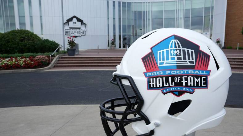 Aug 6, 2022; Canton, OH, USA; A general overall view of the Pro Football Hall of Fame. Mandatory Credit: Kirby Lee-USA TODAY Sports