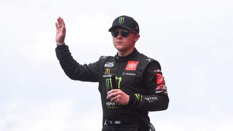 Aug 7, 2022; Brooklyn, Michigan, USA; NASCAR Cup Series driver Kurt Busch (45) at Michigan International Speedway. Mandatory Credit: Tim Fuller-USA TODAY Sports