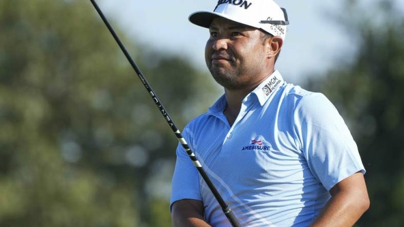 Aug 12, 2022; Memphis, Tennessee, USA; J.J. Spaun watches his tee shot during the second round of the FedEx St. Jude Championship golf tournament at TPC Southwind. Mandatory Credit: David Yeazell-USA TODAY Sports