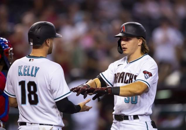 August 14 2022: Arizona outfielder Daulton Varsho (12) in the