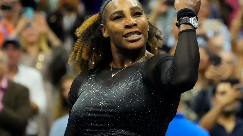 Aug 31, 2022; Flushing, NY, USA;   Serena Williams of the USA after beating Anett Kontaveit of Estonia on day three of the 2022 U.S. Open tennis tournament at USTA Billie Jean King National Tennis Center. Mandatory Credit: Robert Deutsch-USA TODAY Sports