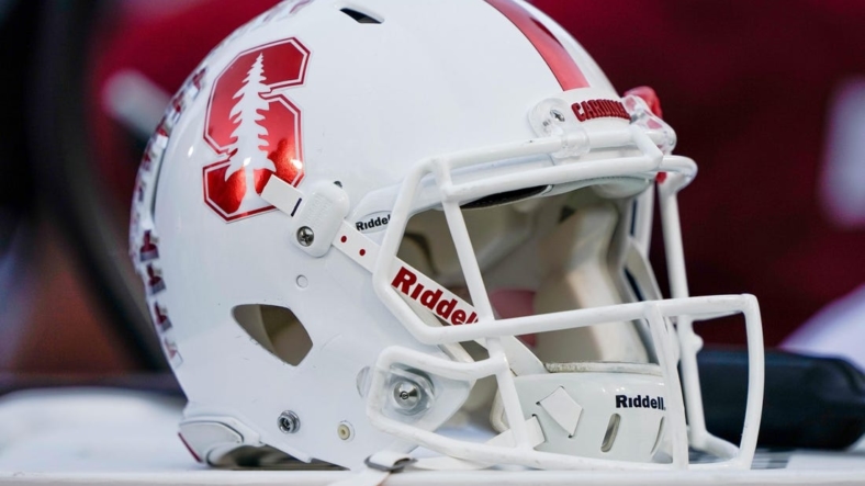Oct 27, 2018; Stanford, CA, USA; General view of the Stanford Cardinal helmet during the first quarter against the Washington State Cougars at Stanford Stadium. Mandatory Credit: Stan Szeto-USA TODAY Sports