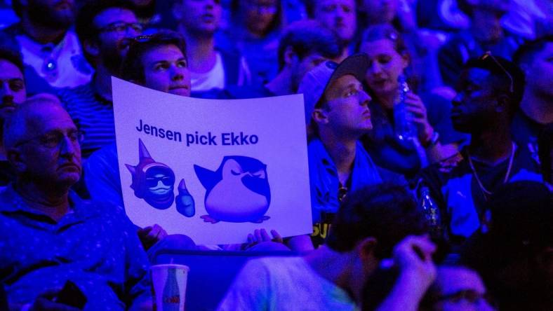 Andrew Gillings, 29 of Traverse City supports Team Liquid at the 2019 LCS Summer Finals at Little Caesars Arena in Detroit, Mich., Sunday, Aug 25, 2019.

Lcs 082519 19 01