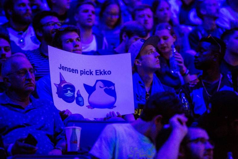 Andrew Gillings, 29 of Traverse City supports Team Liquid at the 2019 LCS Summer Finals at Little Caesars Arena in Detroit, Mich., Sunday, Aug 25, 2019.

Lcs 082519 19 01