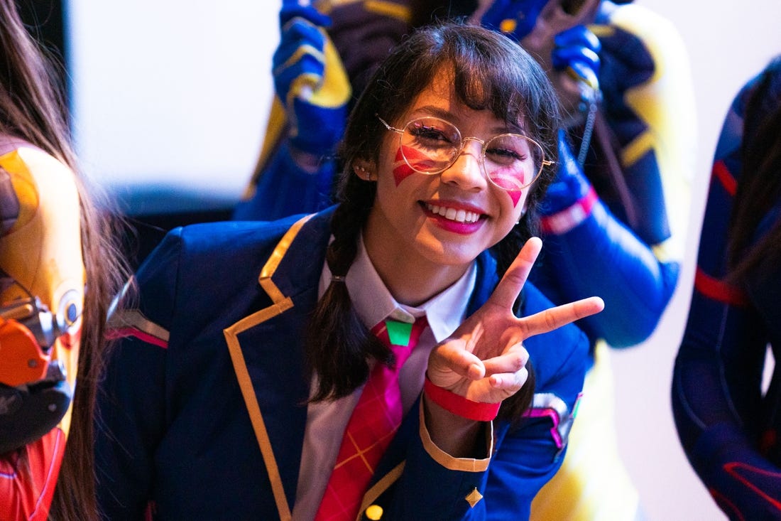 Sep 29, 2019; Philadelphia, PA, USA; Fans in the concourse before the Overwatch League Grand Finals e-sports event at Wells Fargo Center. Mandatory Credit: Bill Streicher-USA TODAY Sports