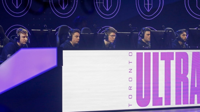 Jan 26, 2020; Minneapolis, Minnesota, USA; Toronto Ultra competes against the Minnesota Rokkr during the Call of Duty League Launch Weekend at The Armory. Mandatory Credit: Bruce Kluckhohn-USA TODAY Sports