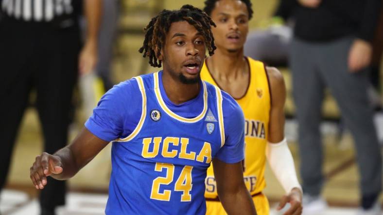 (File photo)  UCLA Bruins forward Jalen Hill (24) against the Arizona State Sun Devils at Desert Financial Arena (Tempe). Mandatory Credit: Mark J. Rebilas-USA TODAY Sports