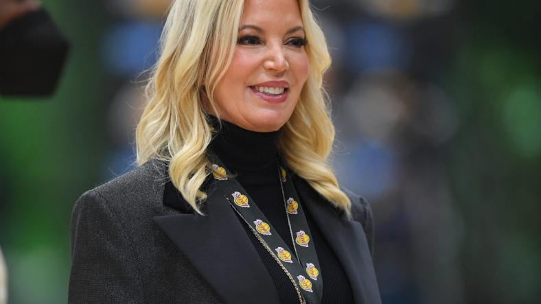 Sep 28, 2021; Los Angeles, CA, USA;  Los Angeles Lakers owner Jeanie Buss attends media day at the UCLA Health and Training Center in El Segundo, Calif.  Mandatory Credit: Jayne Kamin-Oncea-USA TODAY Sports