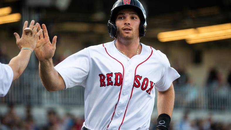 WORCESTER - Triston Casas scores a run during the final home game of the inaugural WooSox season at Polar Park on Sunday, September 26, 2021.

Spt Woosoxgame 39