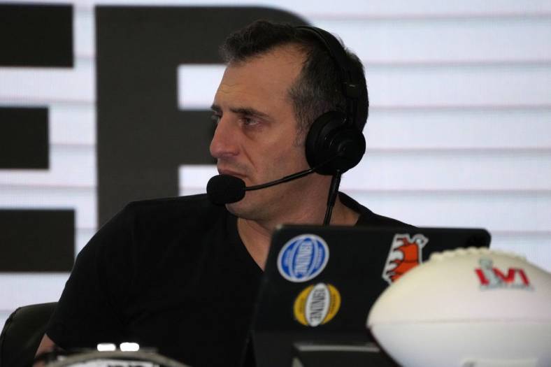 Feb 9, 2022; Los Angeles, CA, USA; Doug Gottlieb at the Super Bowl LVI Media Center at the Los Angeles Convention Center. Mandatory Credit: Kirby Lee-USA TODAY Sports