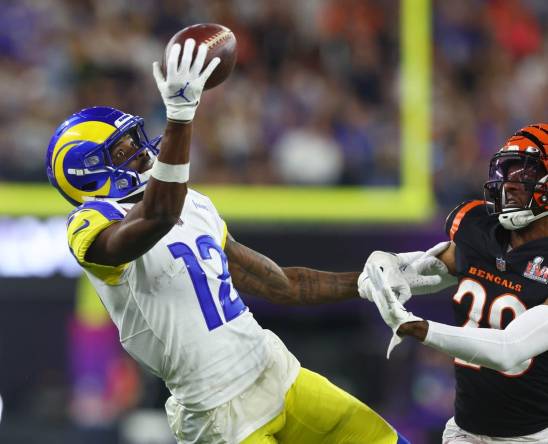 Los Angeles Rams wide receiver Van Jefferson (12) makes a catch