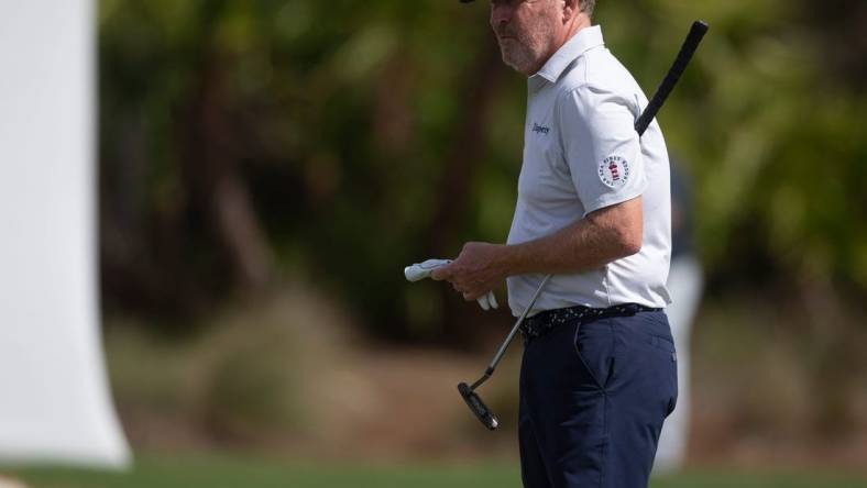 Jeff Maggert watches the game during the Chubb Classic Pro-Am on Wednesday, Feb. 16, 2022 at the Tibur  n Golf Club in Naples, Fla.

Ndn 20220216 Chubb Classic 0266