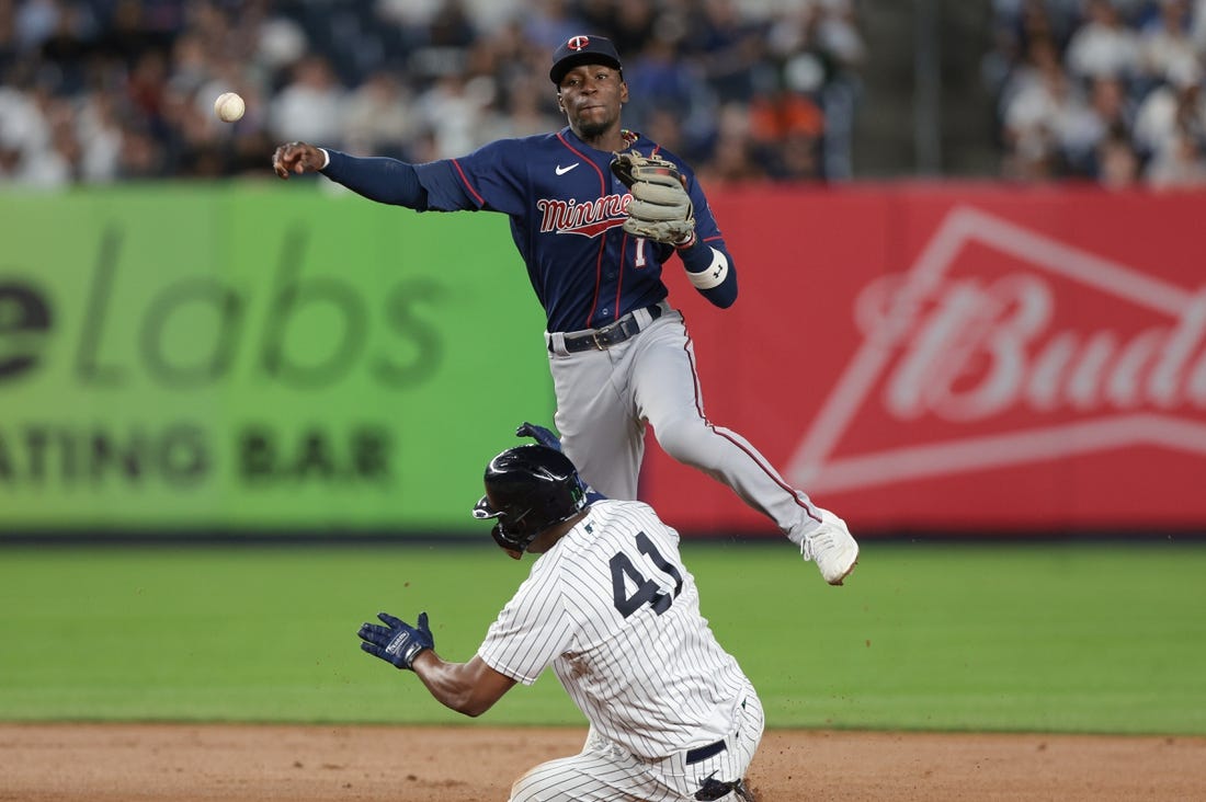 Yankees yankees away jersey lose sweep bid as bad calls and Carlos Correa  homer lead Twins