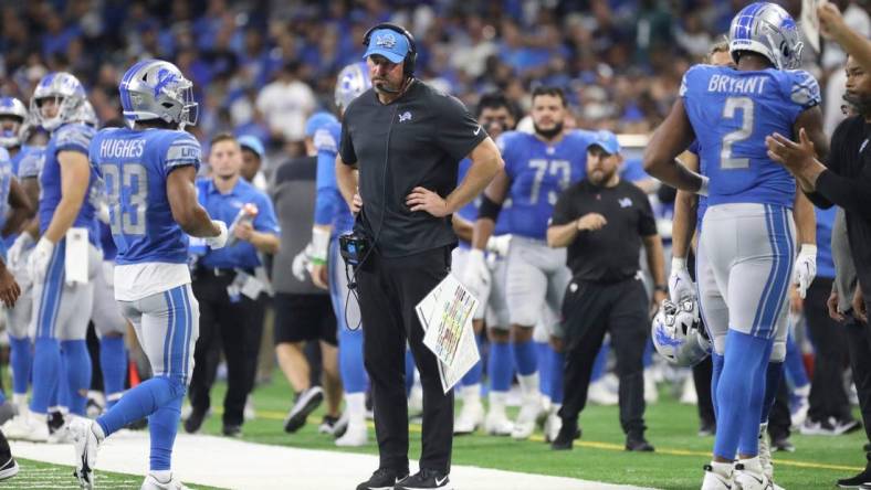 Detroit Lions coach Dan Campbell during the second half against the Philadelphia Eagles at Ford Field, Sept. 11, 2022.

Nfl Philadelphia Eagles At Detroit Lions