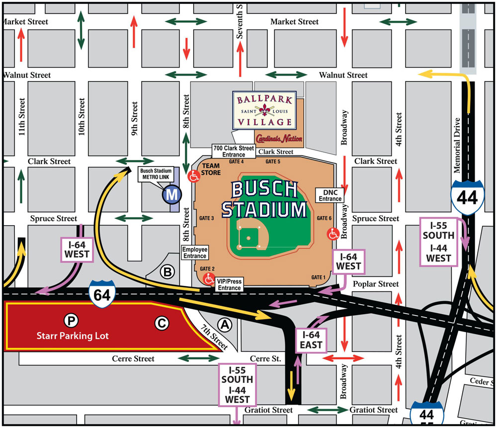 Busch Stadium Parking Map