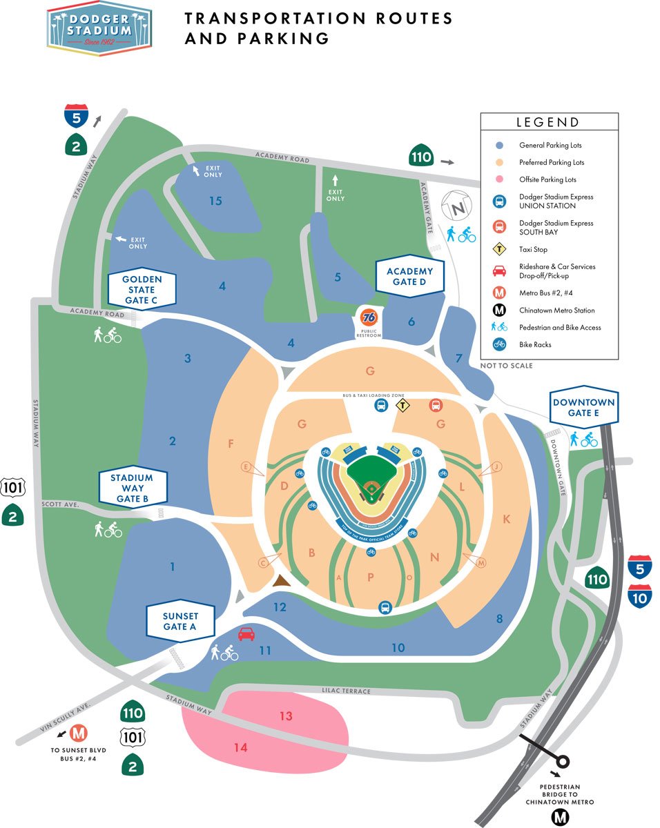 LA Dodgers Stadium Parking Map