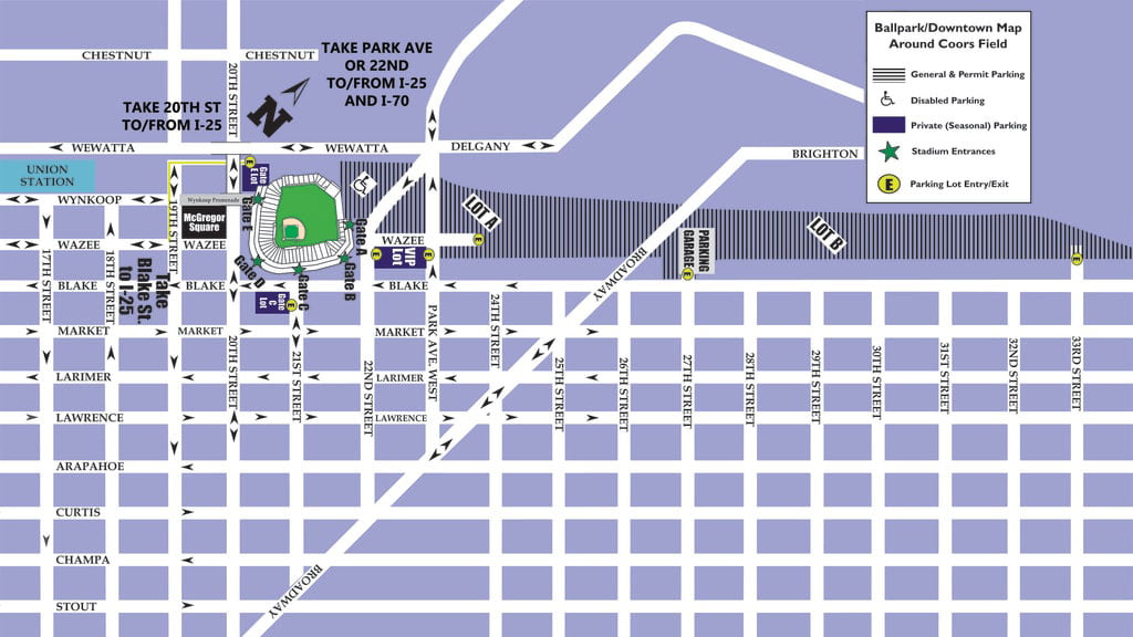 Coors Field Parking Map