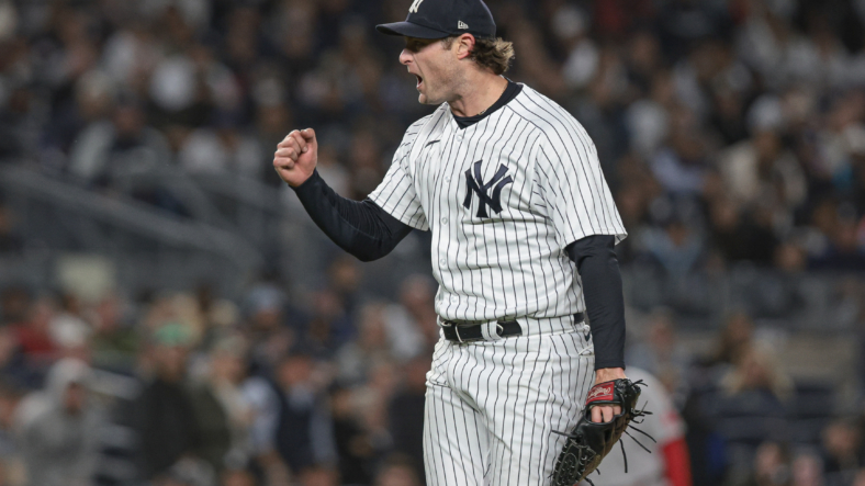 Gerrit Cole's windup assisted his big 14-strikeout start for supreme yankees  jersey Yankees