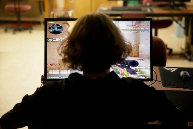 Nolan Starkey, a senior at Rossville High School, plays Counter Strike: Global Offensive, Monday, April 15, 2019, in Rossville. Starkey signed his letter of intent Wednesday to play esports at Trine University in Angola, Ind.

Rossville High School Senior Signs With Trine University To Play Esports