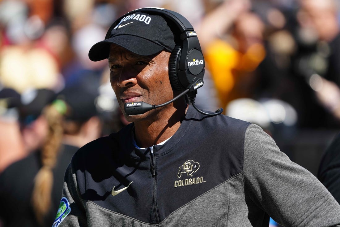 Sep 24, 2022; Boulder, Colorado, USA; Colorado Buffaloes head coach Karl Dorrell during the first quarter against the UCLA Bruins at Folsom Field. Mandatory Credit: Ron Chenoy-USA TODAY Sports