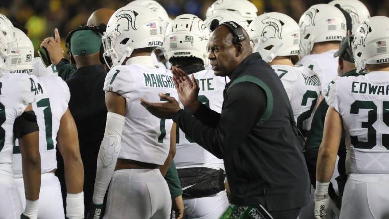 Michigan State coach Mel Tucker on the sidelines during Michigan's 29-7 win over Michigan State on Saturday, Oct. 29, 2022, in Ann Arbor.

Msumich 102922 Kd 0014555