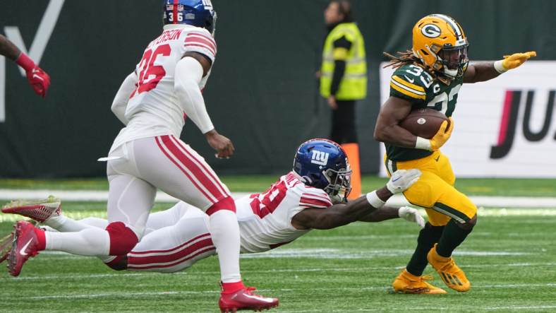 Aaron Jones questions Packers play calling after loss to Giants