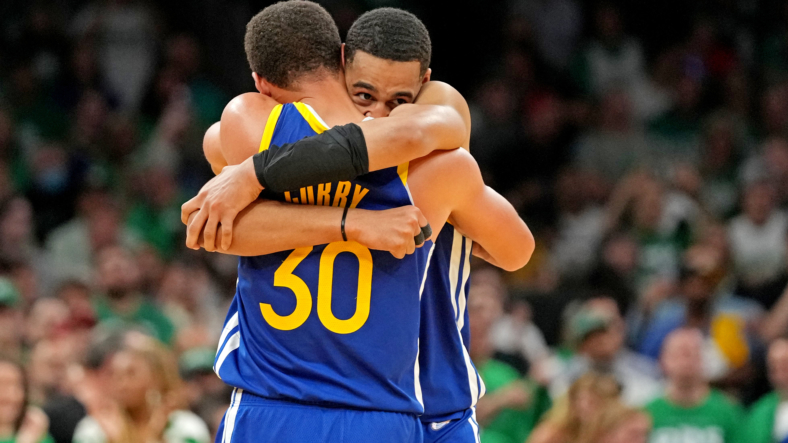 golden state warriors' jordan poole, stephen curry