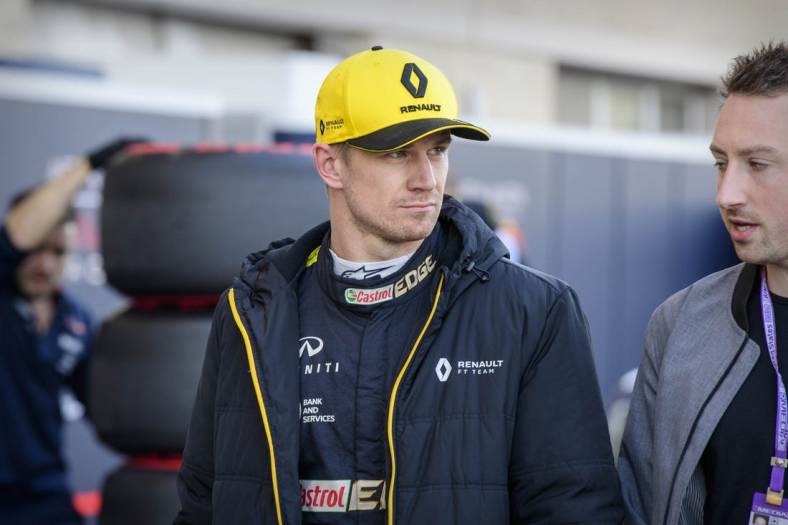 Nov 2, 2019; Austin, TX, USA; Renault driver Nico Hulkenberg of Germany during qualifying for the United States Grand Prix at Circuit of the Americas. Mandatory Credit: Jerome Miron-USA TODAY Sports