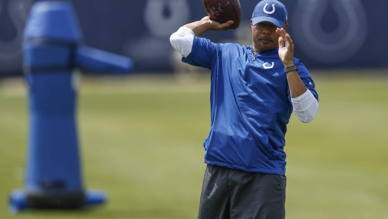 Marcus Brady was hired as offensive coordinator in 2021. (File Photo Indianapolis Colts Rookie Minicamp On Friday May 11 2018