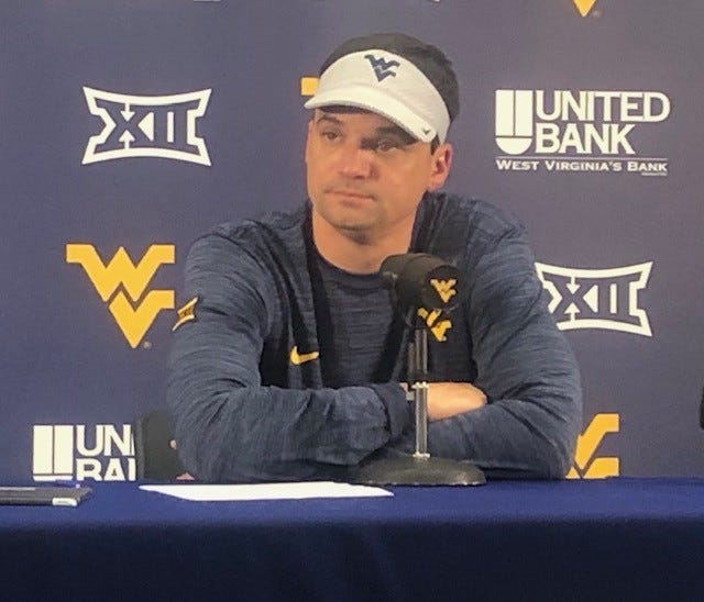 (File photo) Coach Neal Brown speaks in the post-game press conference after a loss to Texas Tech. WVU currently sits at 2-4, just in time for their bye week.

Wvu Coach Neal Brown Press Conference