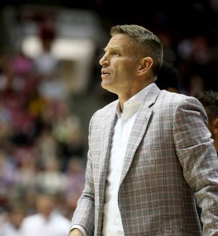 Alabama Head Coach Nate Oats  watches as the Crimson Tide plays Jacksonville State in Coleman Coliseum Saturday, Dec. 18, 2021. [Staff Photo/Gary Cosby Jr.]

Alabama Vs Jacksonville State Men S Basketball